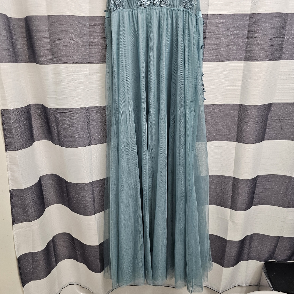 Ever Pretty Blue Embellished Backless Gown - Picture 8 of 11
